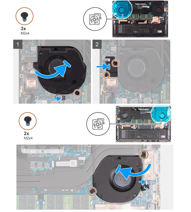 Alt view image 3 of 5 - YesNOPart CPU GPU Graphics Cooling Fan kit 594WG MC4KC Replacement for Dell XPS 15 9520 9530 Precision 5570 (RTX 3050)