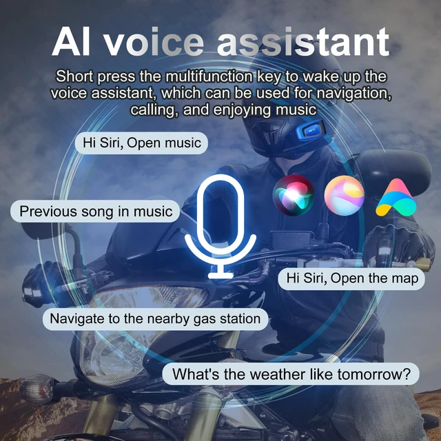 Alt view image 3 of 5 - VR-robot Motorcycle Helmet Bluetooth Headset,Outdoor Helmet Speakers, Motorcycle Headphone High Battery Life Automatic Answer Music Control Hands Free, High Sound System Cycling/Skiing/Riding