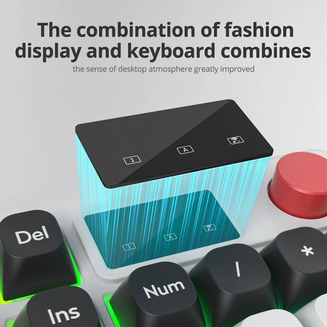 Alt view image 3 of 5 - Mosptnspg RGB Mechanical Feel Membrane Wireless Keyboard, Wired/Bluetooth/2.4G Silent ABS Ball Cap Gasket Structure Gaming Office Keyboard for PC/Mac/Win(98 White)