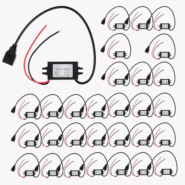 Main image of Weewooday 30 Pieces 12V/24V to 5V USB Dc Converter Adapter Buck Module