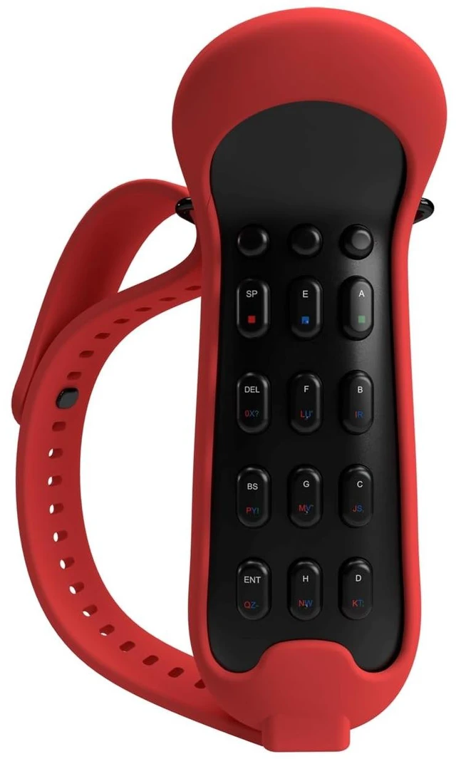 Main image of Twiddler4 - Back Body/Red Wrap - Single Hand Chording Keyboard and Mouse Wireless Bluetooth Mini Keyboard Handheld Pocket Rechargeable Keyboard for PC iPhone iPad Samsung Android Tablet