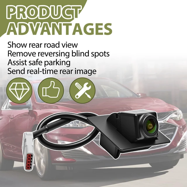 Alt view image 5 of 5 - Park Assist Backup Rear View Camera Fits for Chevy Malibu 2016-2022 & Malibu Hybrid 2016-2019 Replace 23334180