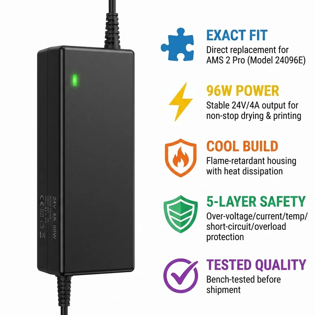 Alt view image 5 of 5 - 24V AMS2 Pro Power Supply for Bambu Lab AMS 2 Pro Automatic Material System