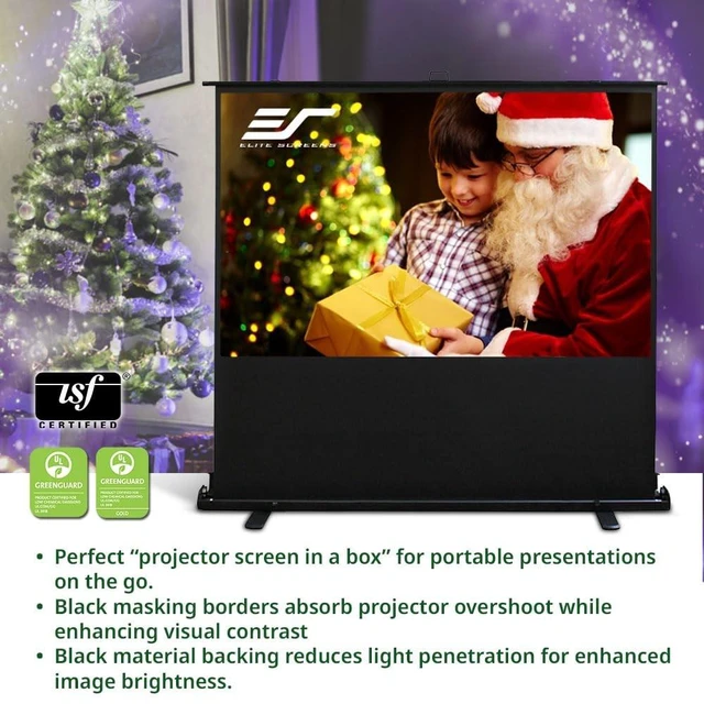 Alt view image 2 of 5 - Elite Screens ezCinema 2, 70-inch 16:9, Manual Floor Pull Up Scissor Backed Projector Screen, Portable Home Theater Office Classroom Projection Carrying Bag, US Based Company 2-Year Warranty, F70XWH2