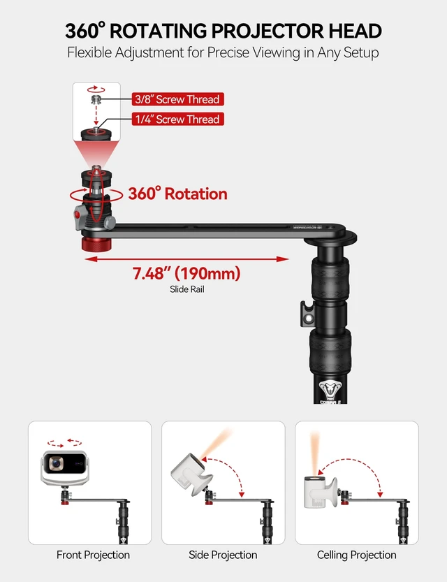 Alt view image 4 of 5 - IFOOTAGE RB-A400-Pe Projector Stand with Round Base Monopod