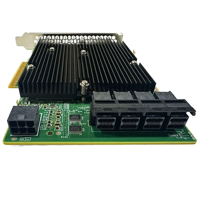 Alt view image 3 of 5 - SAS HBA Card Compatible with LSI 9300-16i IT Mode 16-Port with SAS Cables