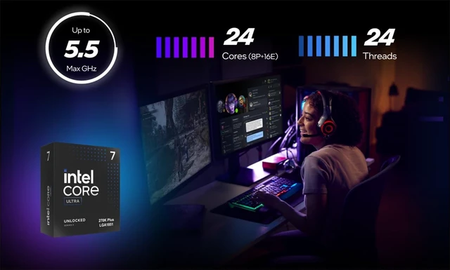 Alt view image 2 of 5 - Micro Center CPU Motherboard Combo -Intel Core Ultra 7 270K Plus 24 cores up to 5.5 GHz Desktop Processor with Tuf Gaming Z890-Plus WiFi LGA 1851 ATX Motherboard