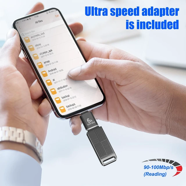 Alt view image 5 of 5 - 128GB exFAT32 USB 3.0 Flash Drive with a USB-C Adapter EASTBULL Thumb Drive