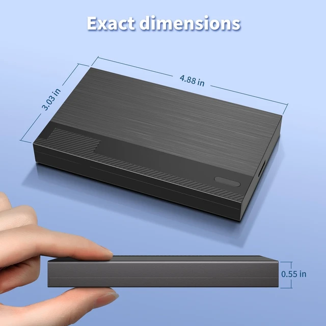 Alt view image 4 of 5 - 500GB Portable HDD USB3.0 Type-C Storage for PC Mac Laptop Game Consoles
