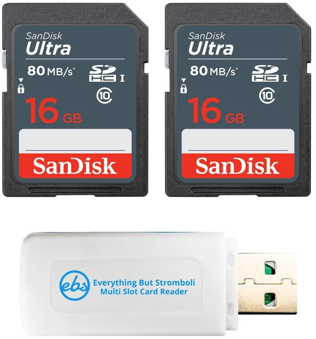 Main image of SanDisk UHS-1 Ultra Class 10 16GB Memory Card 2 Pack SDSDUNS-016G-GN3IN