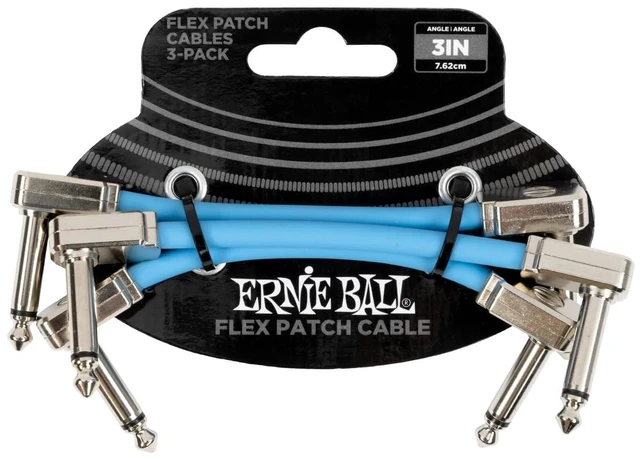 Main image of Ernie Ball Flex Patch Cable 3in - Blue - 3 Pack
