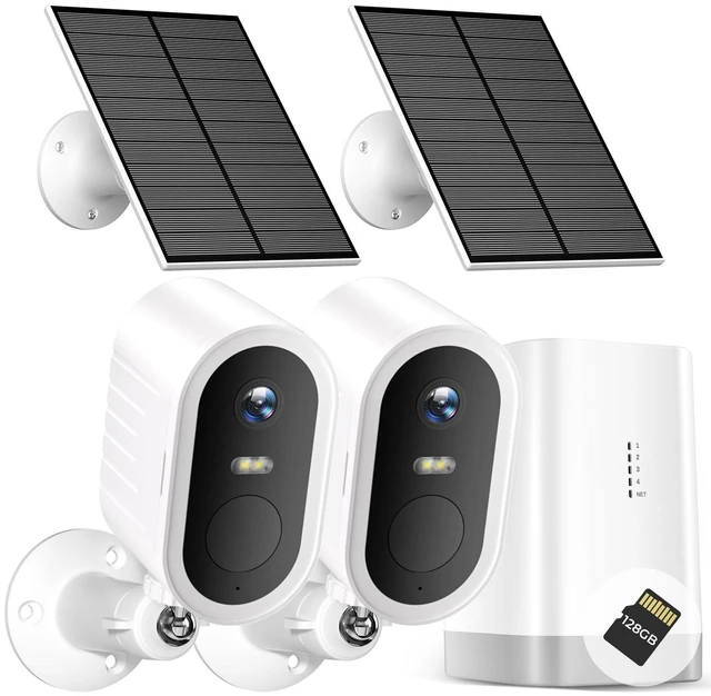 Main image of Noahlink Solar Security Cameras Wireless Outdoor, 2-Cam Kit, 2K Home Security Camera System with 128GB Local Storage, No Subscription Required, PIR & AI Human Detection, Color Night Vision