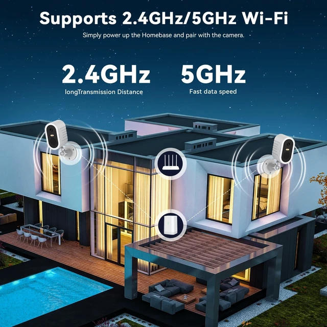 Alt view image 5 of 5 - Noahlink Solar Security Cameras Wireless Outdoor, 2-Cam Kit, 2K Home Security Camera System with 128GB Local Storage, No Subscription Required, PIR & AI Human Detection, Color Night Vision