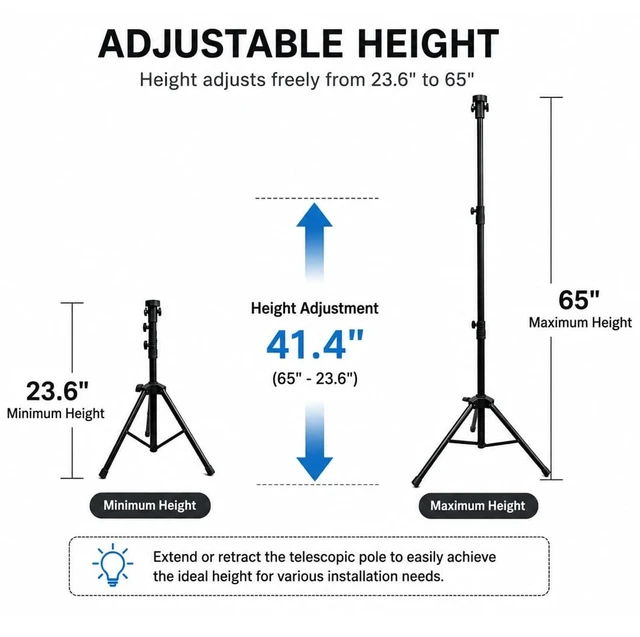 Alt view image 3 of 5 - PFNRTH Starlink Mini Tripod Stand, Adjustable Mount Kit for Mini & Mini X