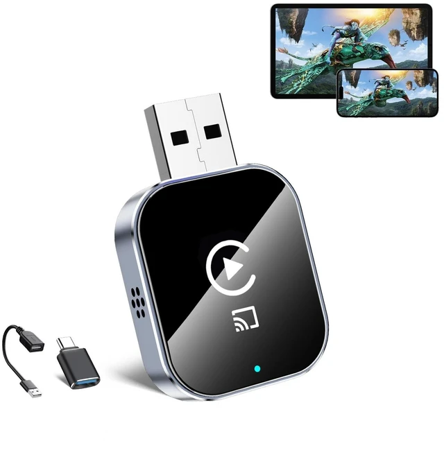 Main image of Wireless CarPlay Adapter for Apple iPhone - 4 in 1 Airplay Mirror Link Adapter Multi-User Seamless Connection Converts Wired to Wireless CarPlay Adapter - No Latency from iOS 10+ to Scre
