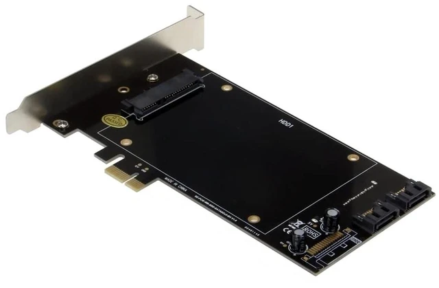 Alt view image 4 of 5 - SEDNA - PCI Express (PCIe) Dual 2.5 Inch SSD / HDD Mounting Adapter (Short Double Side SSD Version) ( with Built in Power Circuit, no Need SATA Power Connector, ), SSD/HDD not Included
