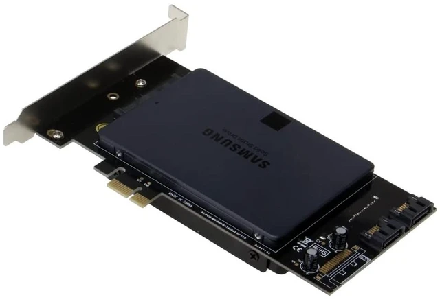 Alt view image 5 of 5 - SEDNA - PCI Express (PCIe) Dual 2.5 Inch SSD / HDD Mounting Adapter (Short Double Side SSD Version) ( with Built in Power Circuit, no Need SATA Power Connector, ), SSD/HDD not Included