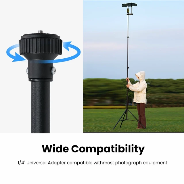 Alt view image 4 of 5 - XbotGo Update T4 Tripod for Soccer/Basketball Games Recording: Up to 13 Feet, Extra Quick-Release Mount, Storage Bag, Non-Slip Feet, Wind Resistant, 1/4 Screw Compatible with Most DSLR Cameras