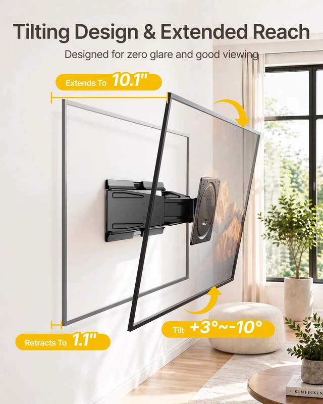 Alt view image 5 of 5 - monTEK 1.1" Ultra Slim Full Motion TV Wall Mount for 23-43 Inch TVs