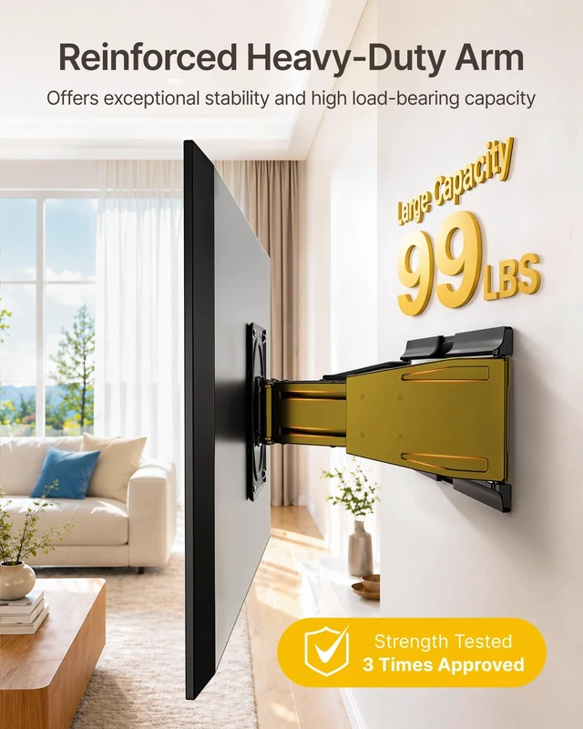 Alt view image 4 of 5 - monTEK 1.1" Ultra Slim Full Motion TV Wall Mount for 23-43 Inch TVs
