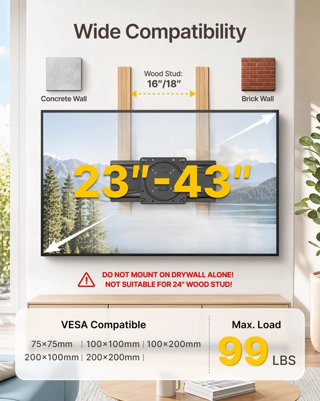 Alt view image 2 of 5 - monTEK 1.1" Ultra Slim Full Motion TV Wall Mount for 23-43 Inch TVs