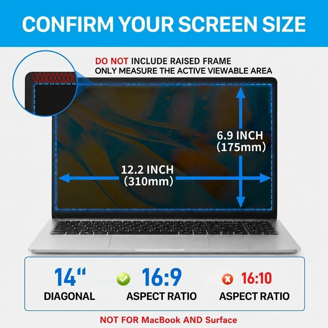 Alt view image 2 of 5 - STARY 360 Laptop Privacy Screen Protector 14 inch 16:9 Ratio (19201080)