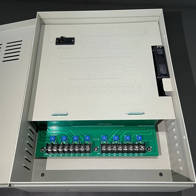 Alt view image 2 of 5 - Xenocam 4K CCTV Power Supply 8 Channel Adjustable DC11V ~DC15V 16 Amp Output Reset Fuse with Anti-Ripple and Anti-EMI Interference Circurt Designed for 4K IP/CCTV Security Cameras System