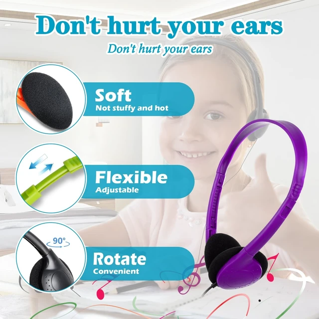 Alt view image 3 of 5 - ZXQZYM Kids Headphones Bulk 30 Pack for Classroom School Student, Wired