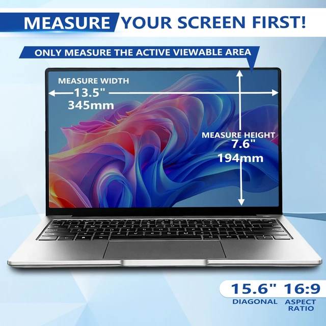 Alt view image 2 of 5 - YBTFBG Magnetic 15.6 Inch 16:9 Laptop Privacy Screen Filter