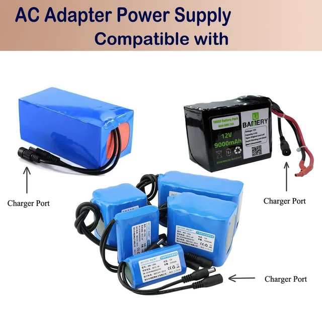 Alt view image 3 of 5 - AC Adapter for 3S 12V Rechargeable Pack DC Power Connector 5.5 x 2.1mm 5A