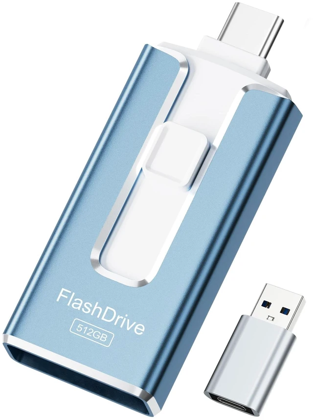 Main image of 3 in 1 Type-C USB Memory Stick Thumb Drive for Photos Videos Storage (Sky Blue)