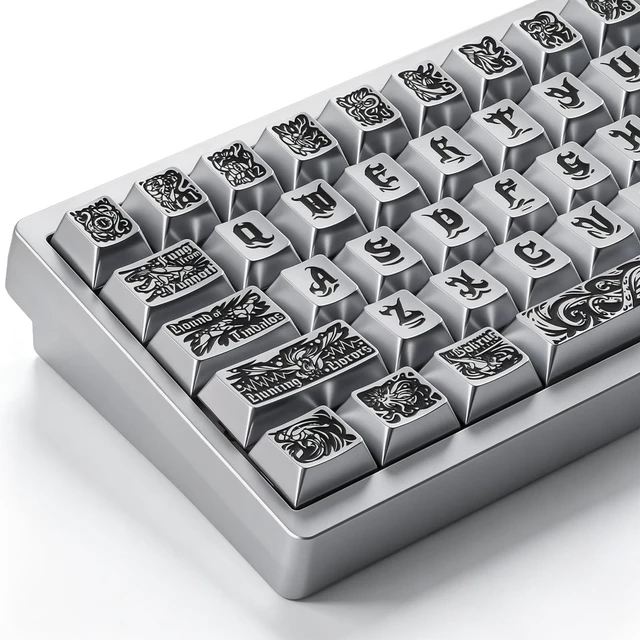 Main image of Hyekit Ancient Gods Metal Texture PBT Keycaps 130 Keys Cherry Profile