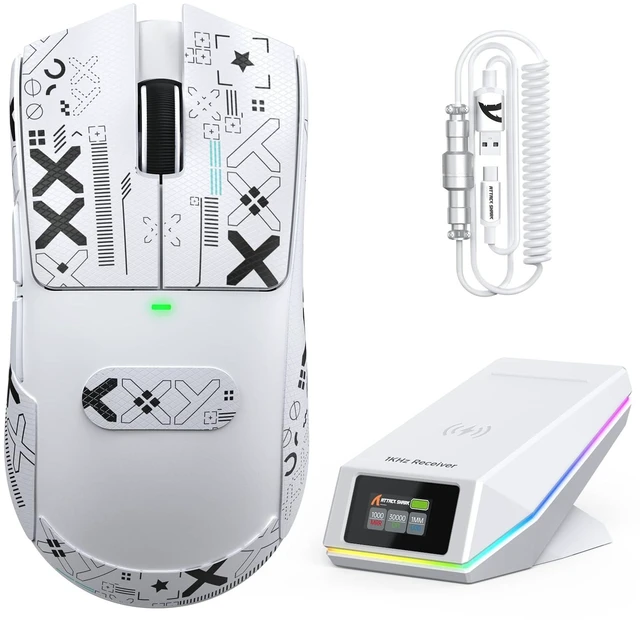 Main image of ATTACK SHARK X11PRO V2 Lightweight Wireless Gaming Mouse, White Tape