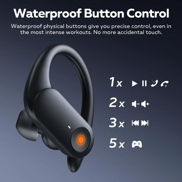 Alt view image 4 of 5 - Nutshell NS18 Wireless Earbuds for Sports, 14mm Drivers with Big Bass, 12H Non-stop Playback, Sweat-Resistant, Personalized Equalizer with 4 Preset Sound Modes, Clear Calls, Bluetooth 5.3, APP