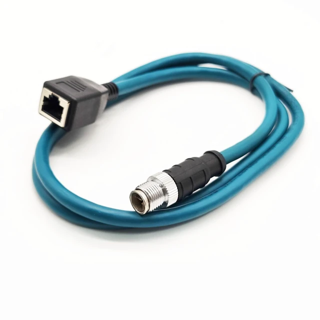 Alt view image 5 of 5 - fozuioh 3.28ft M12 8 Pin X Code Male to RJ45 Female Connector Cable, IP67 Waterproof High Flex Cat6 Shielded Field Wireable Cable Assembly for Automation Application 26AWG 1Meter