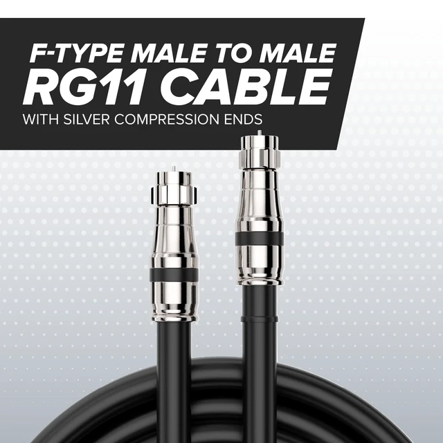 Alt view image 2 of 5 - THE CIMPLE CO - RG11 Coaxial Cable 30 FT - Indoor/Outdoor Dual-Shielded Coax Cable for TV Antenna, Satellite Extension, Internet, CATV - Weather-Sealed RG11 Wire 30 Feet (9 Meters), Black