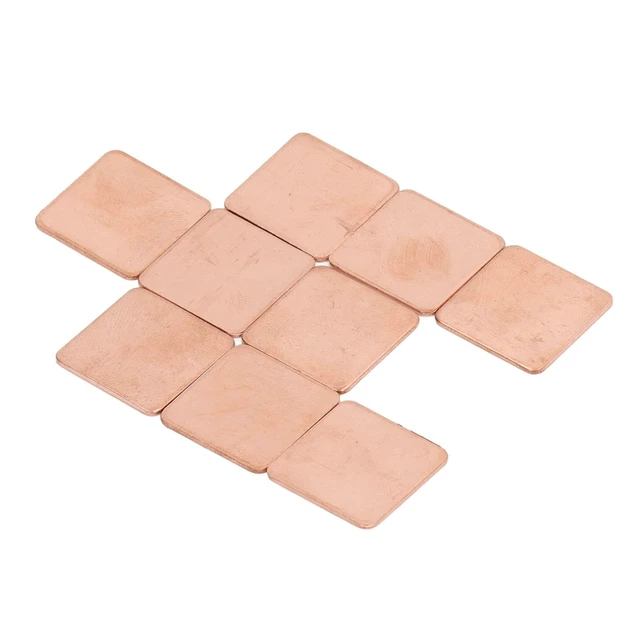 Alt view image 4 of 5 - Heatsink Copper Pad Shim Thermal Pad Shim 100Pcs Pure Copper Plate Cooler For CPU GPU PC Phone Cooling (20 * 20 * 1.0MM)