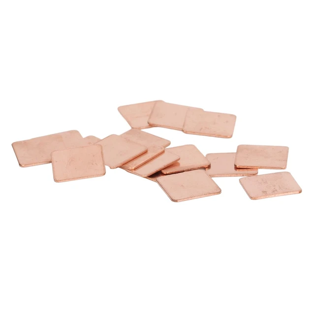 Alt view image 2 of 5 - Heatsink Copper Pad Shim Thermal Pad Shim 100Pcs Pure Copper Plate Cooler For CPU GPU PC Phone Cooling (20 * 20 * 1.0MM)