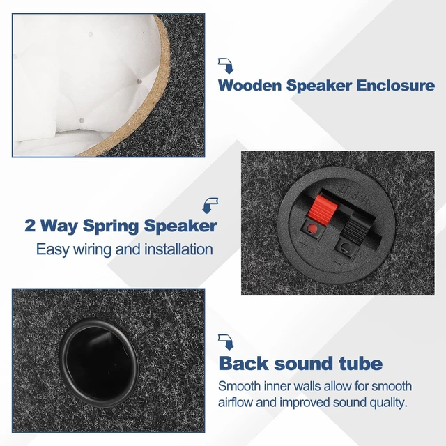 Alt view image 3 of 5 - MECCANIXITY 6 x 9 Inch Ported Wooden Speaker Enclosure, Single Vented, Gray