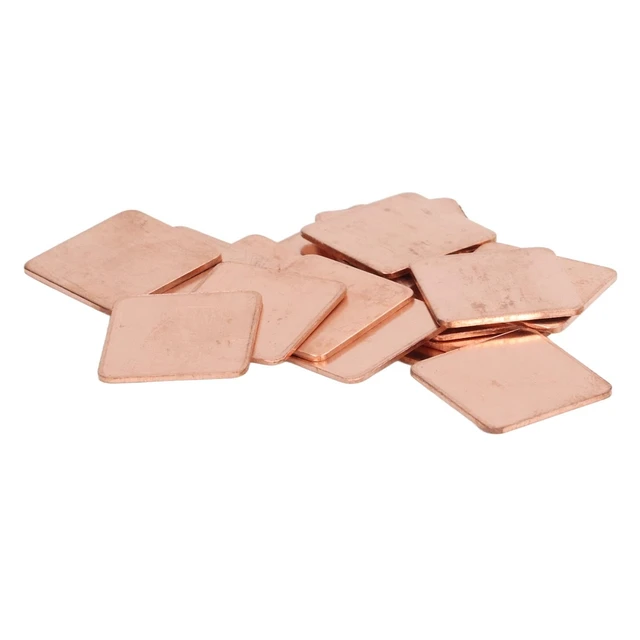Alt view image 5 of 5 - Heatsink Copper Pad Shim Thermal Pad Shim 100Pcs Pure Copper Plate Cooler For CPU GPU PC Phone Cooling (20 * 20 * 1.0MM)