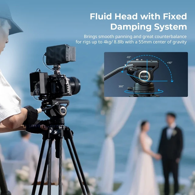 Alt view image 3 of 5 - SmallRig 68.5" Heavy Duty Carbon Fiber Video Tripod AD-50 Max