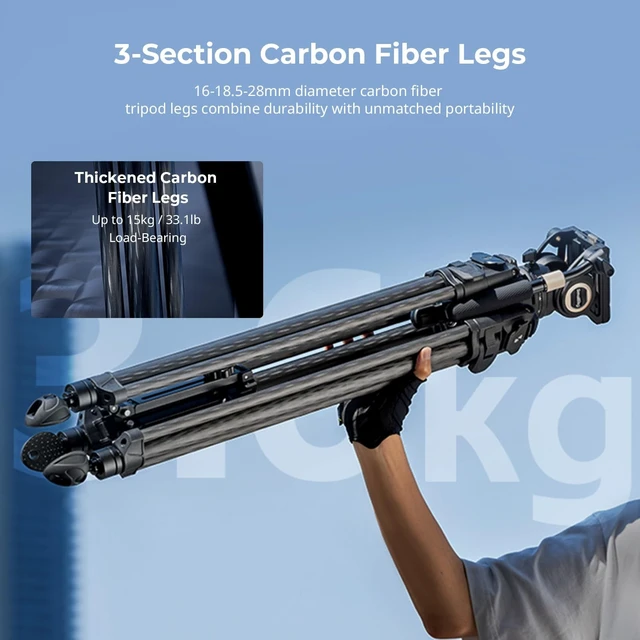 Alt view image 4 of 5 - SmallRig 68.5" Heavy Duty Carbon Fiber Video Tripod AD-50 Max