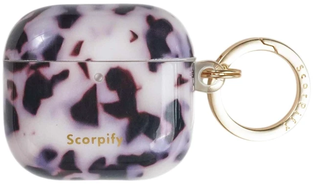 Main image of SCORPIFY for AirPods 4 Case (4th Generation, 2024) with Keychain, Compatible with Apple AirPod 4, Cute Protective Hard Shell Cover, Wireless Charging Earbuds Case for Women - Pink Tortoise Shel