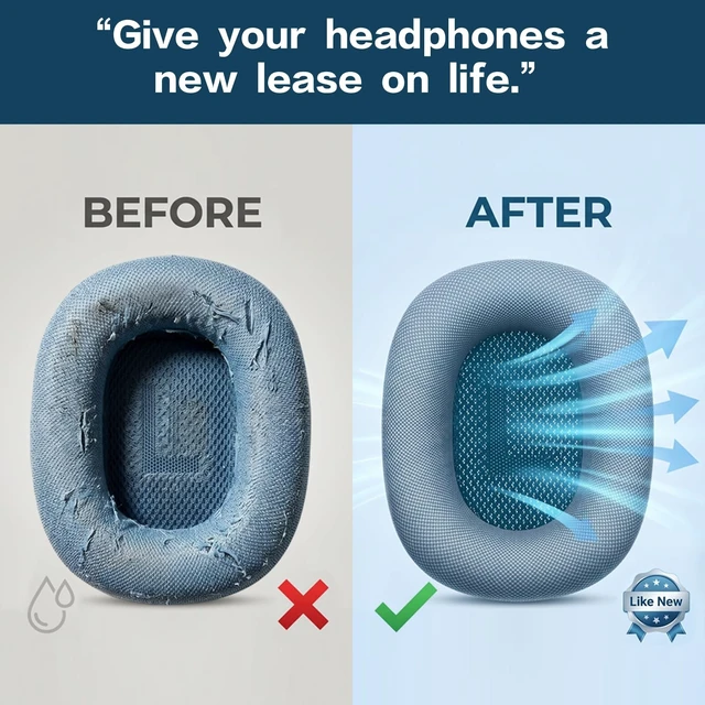 Alt view image 3 of 5 - Floranson Ear Cushions for Apple AirPods Max 2 and AirPods Max, Silver