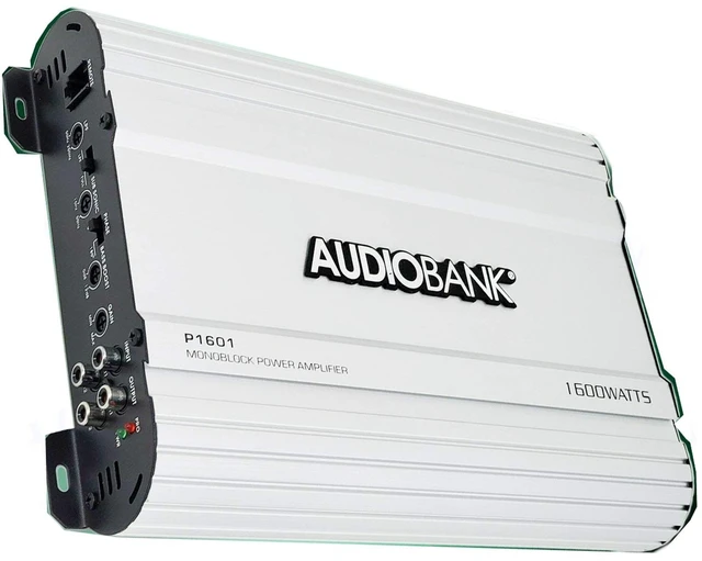 Main image of Audiobank P1601 Monoblock Car Audio Amplifier - Class AB MOSFET, 1600W Max / 800W RMS Power, Remote Subwoofer Level Control