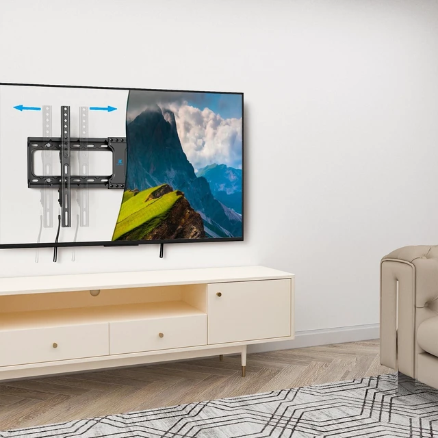 Alt view image 5 of 5 - UL Listed Fixed TV Wall Mount for 37-86 Inch Screens, Low Profile TV Mount Fits 16", 18", 24" Studs, Wall Mount Bracket with Quick Release Lock, Max VESA 600x400mm, Holds up to 132 lbs by USX STAR