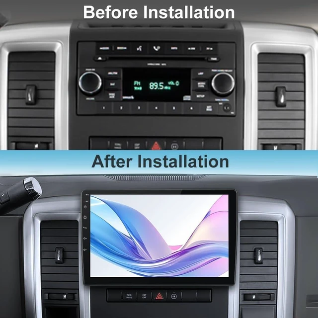Alt view image 4 of 5 - AWESAFE for Dodge RAM 1500 2500 3500 Radio Upgrade 2009 2010 2011 2012, Touch Screen Car Stereo, Wireless CarPlay Android Auto 4+64GB, Free Camera