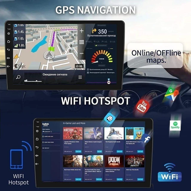 Alt view image 5 of 5 - Slakerbe 4G+64G 9.7" Double Din Car Stereo for Transit Connect 2014-2018