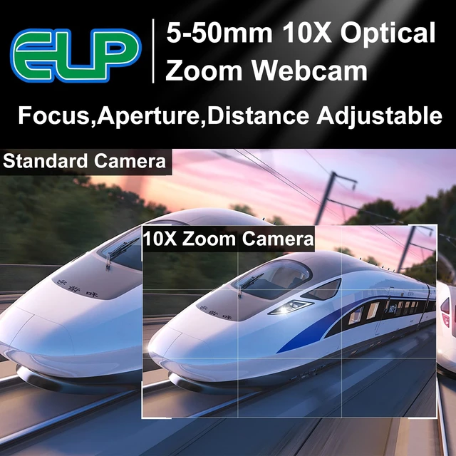 Alt view image 2 of 5 - 8MP USB Camera for Computer, 5-50mm 10X Optical Zoom, Ultra HD 4K Webcam