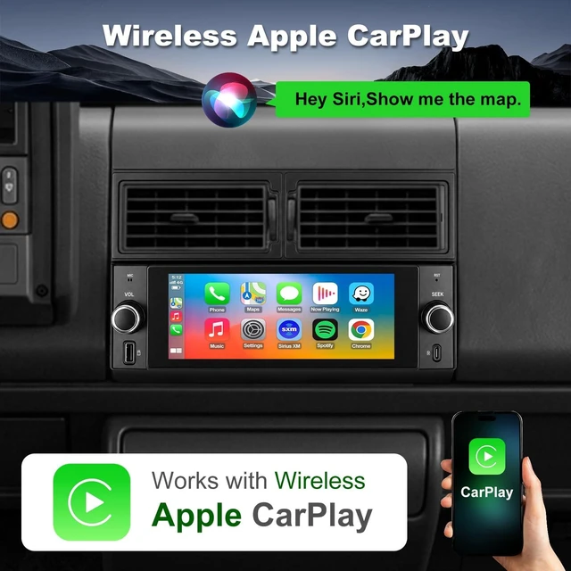 Alt view image 3 of 5 - Car Radio for Chevroler GMC Selected Models 1988-1994,Bluetooth Carplay,FM Radio,Touch Screen Stereo